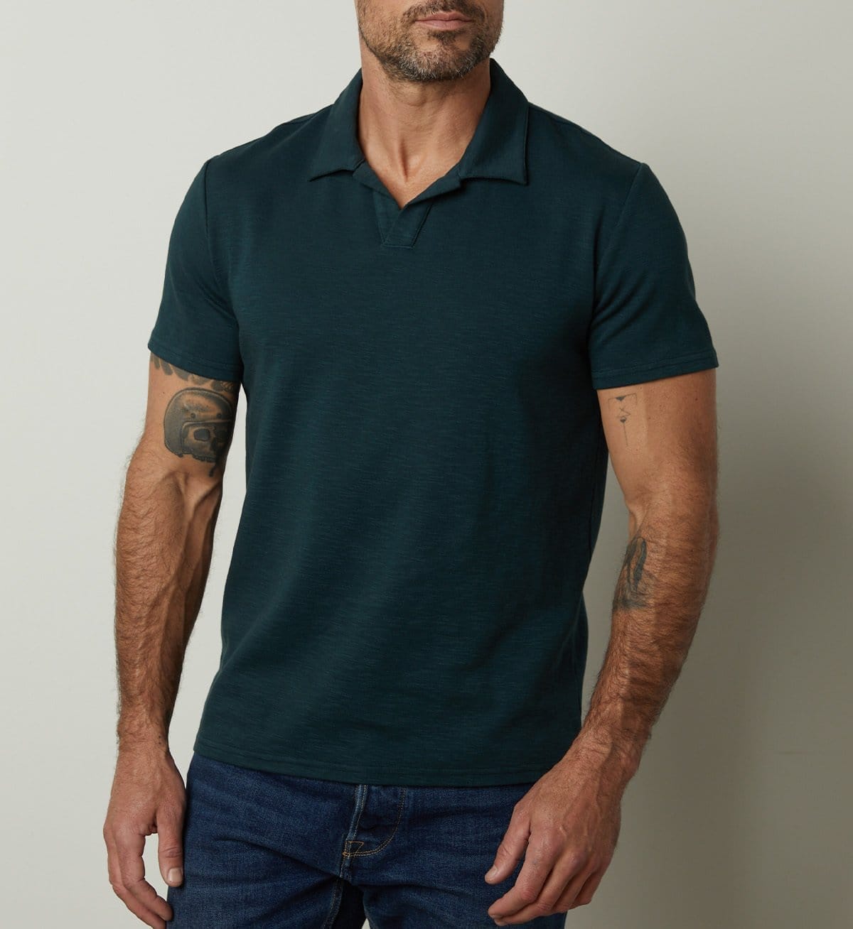 Model wearing the Dilan Cotton Blend Polo