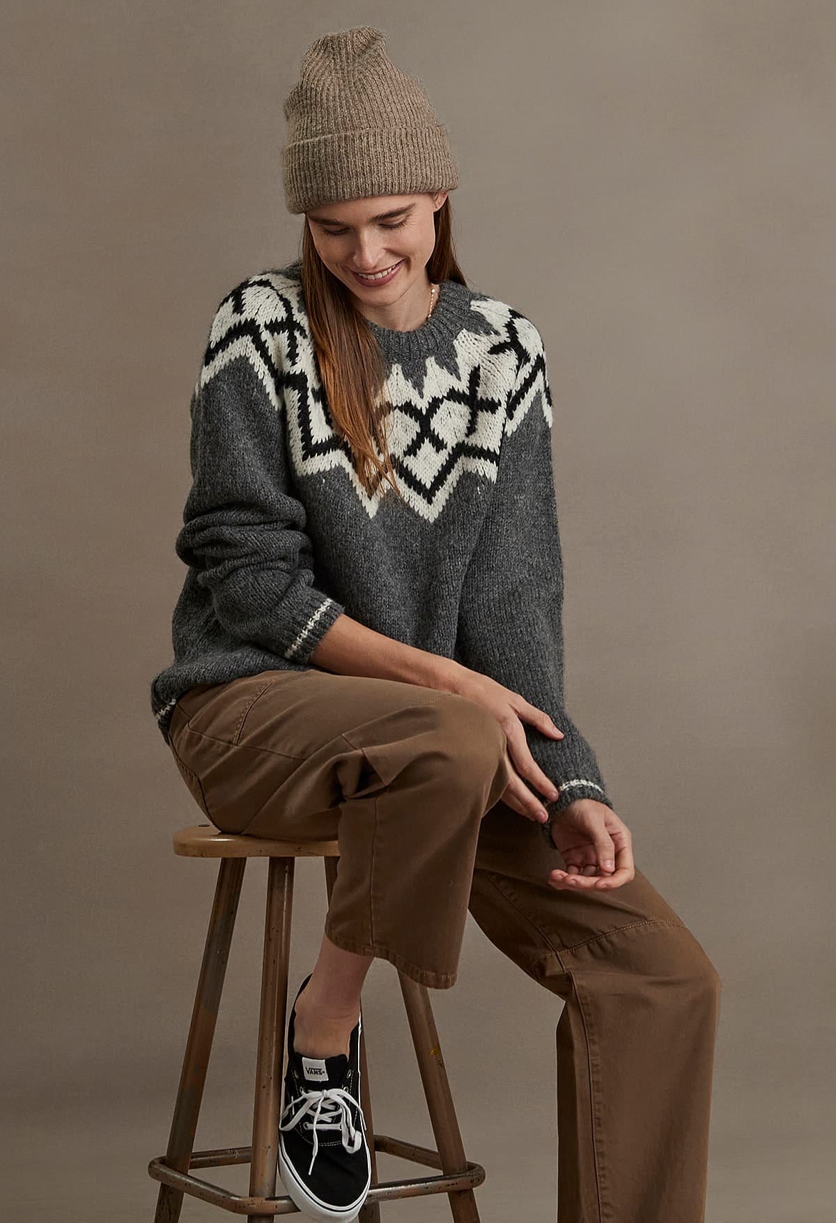 Model wearing the Alexa Sweater with the Vera Pant