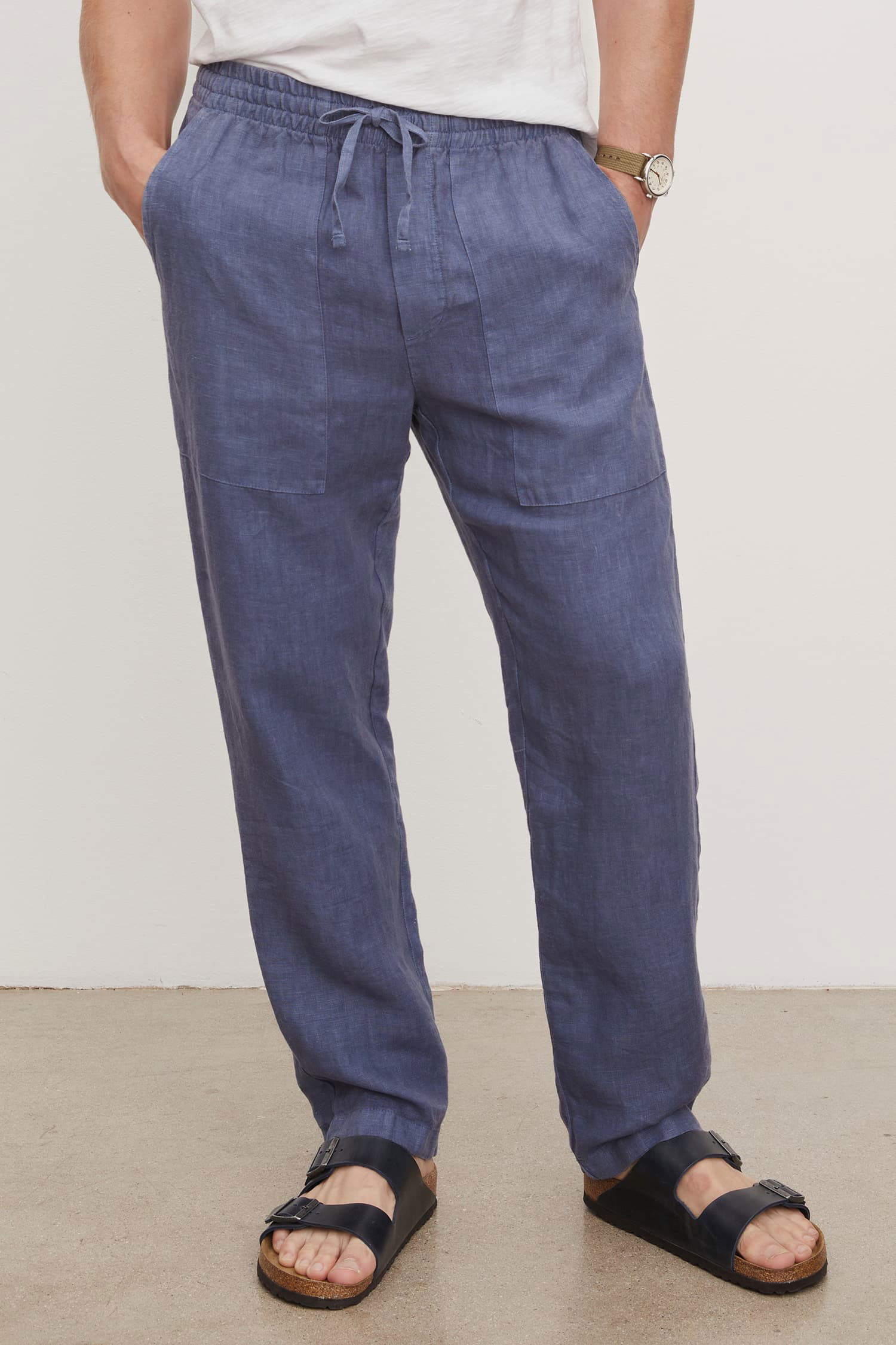 Model wearing the Phelan Linen Pant