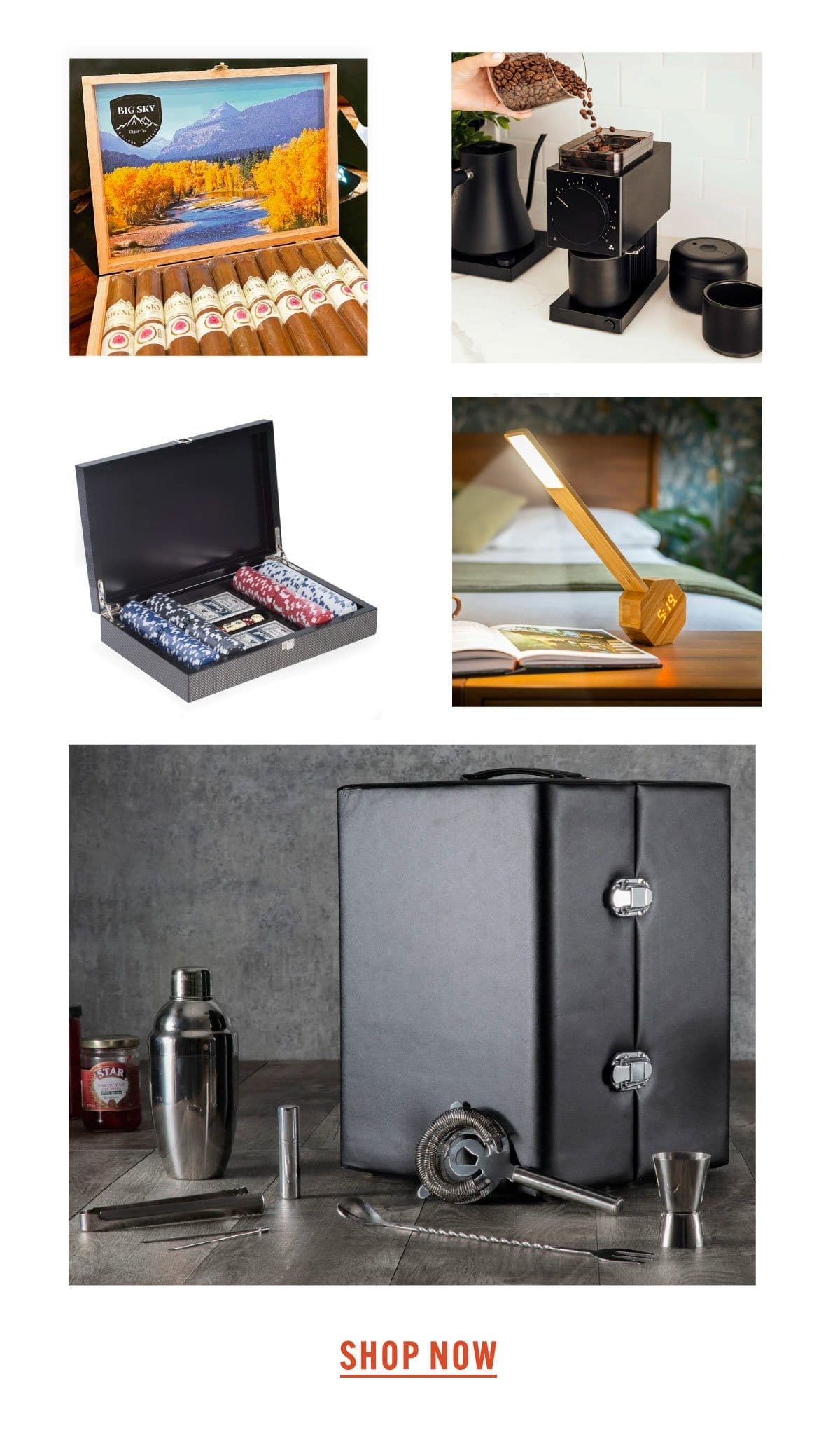 Send a top-shelf gift box or browse our collection of luxury barware, cigars, and home design.