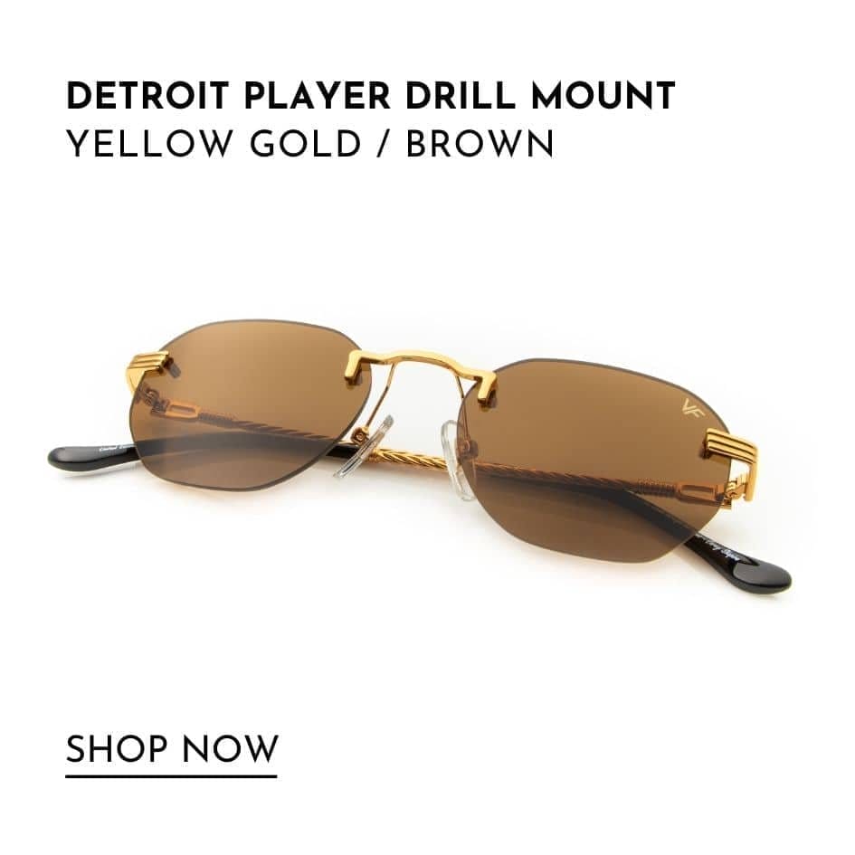 DETROIT PLAYER DRILL MOUNT 24KT GOLD