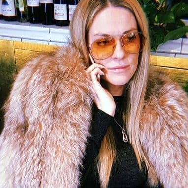 Leah McSweeny in vintage sunglasses