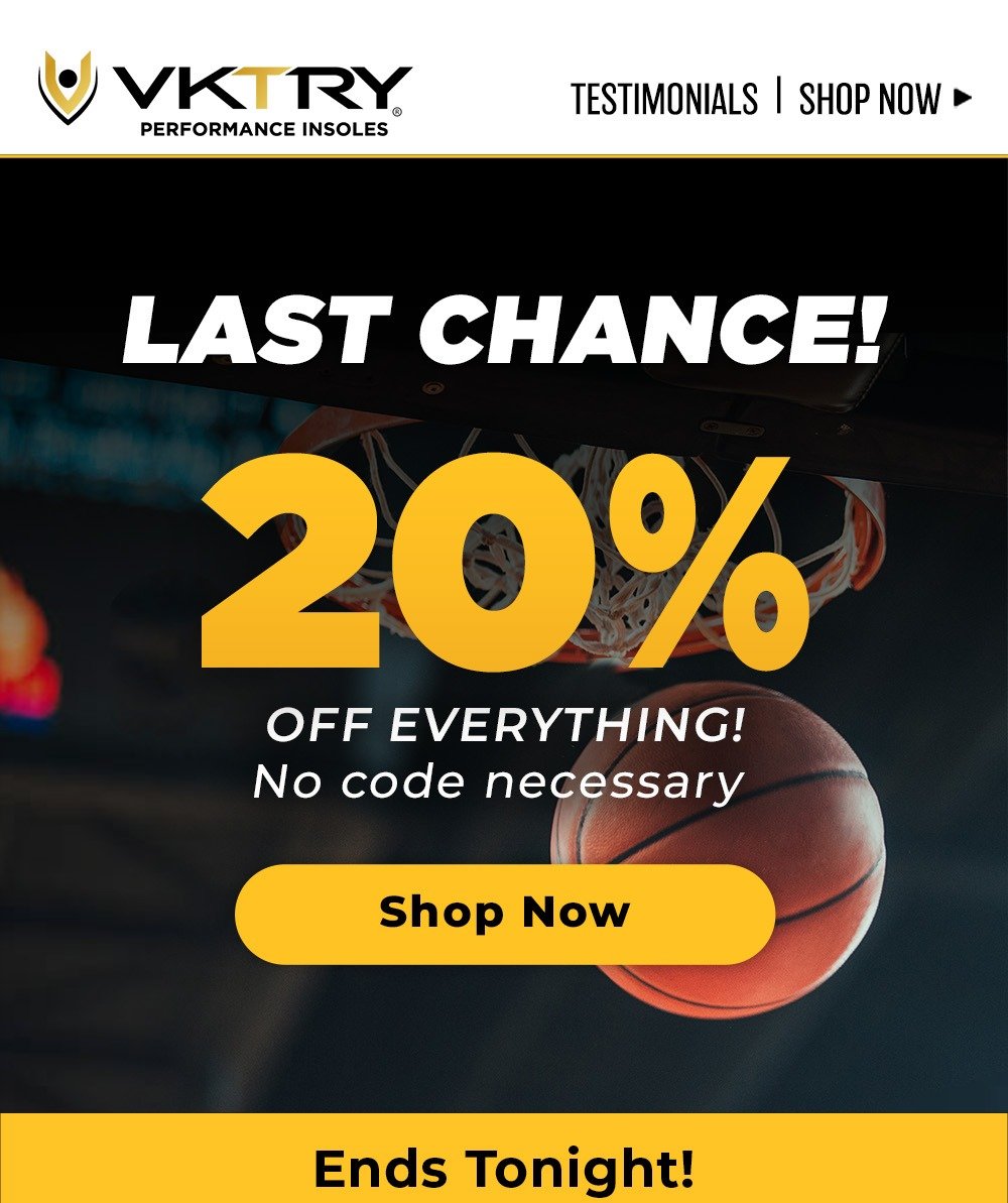 Last chance 20% off everything