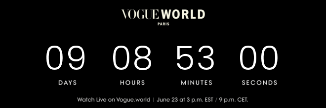 Countdown to the Vogue World Paris Livestream on Vogue.com