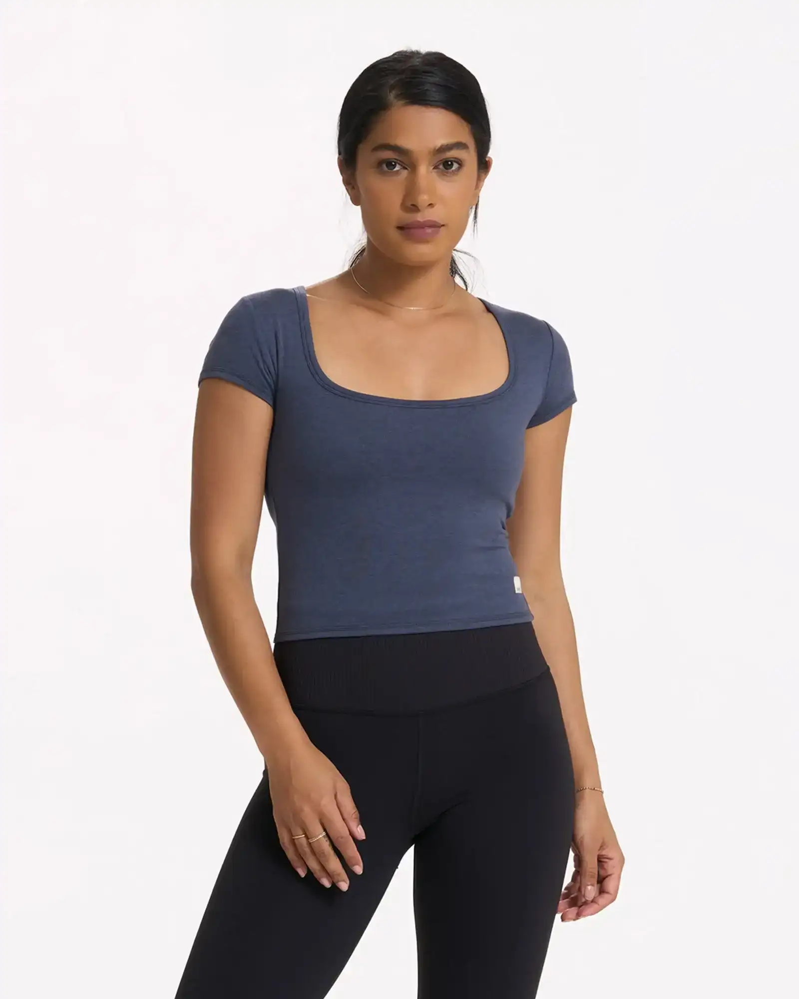 Image of Short Sleeve Halo Crop | Azure Heather