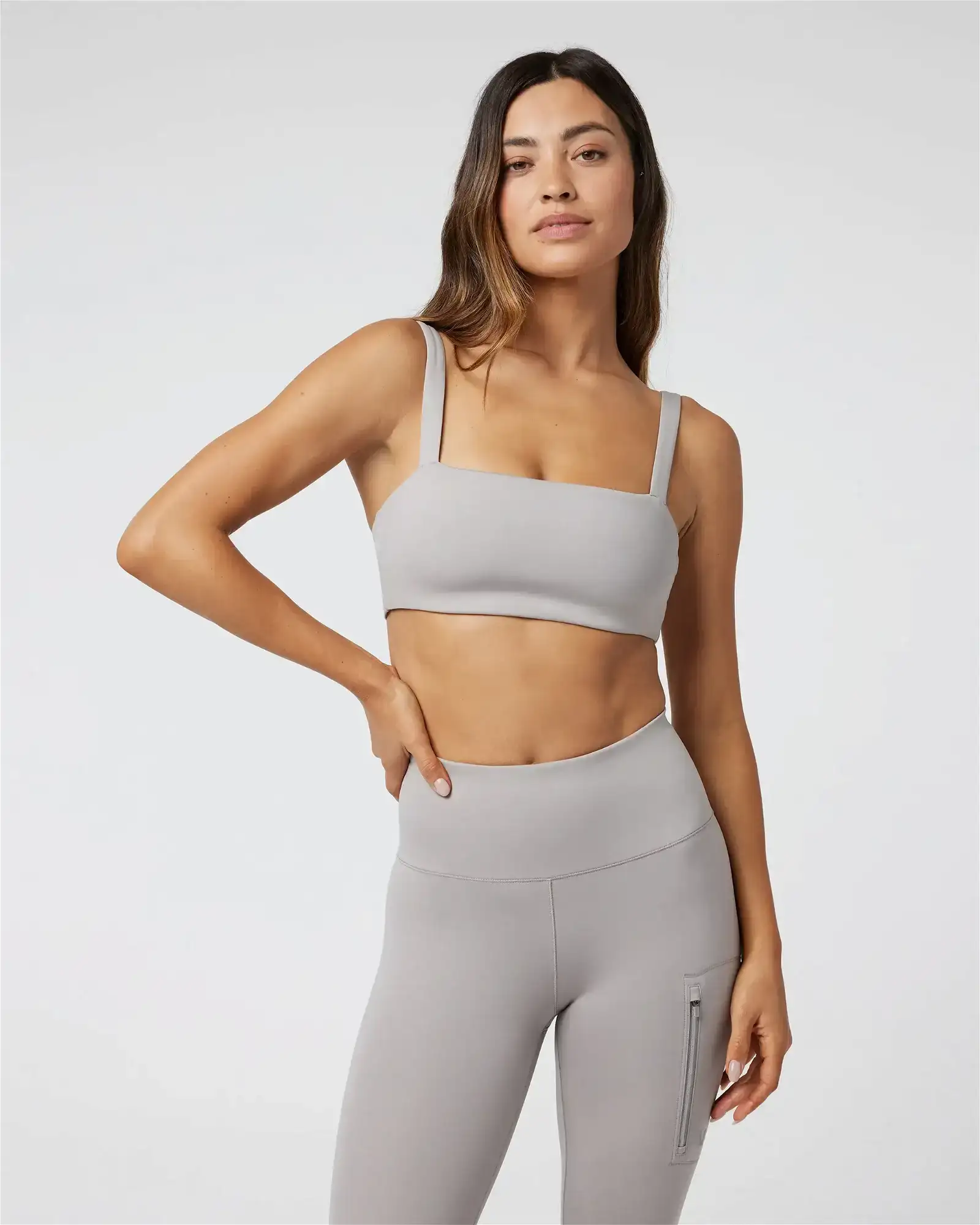 Image of Evolve Square Neck Bra | Soft Pewter