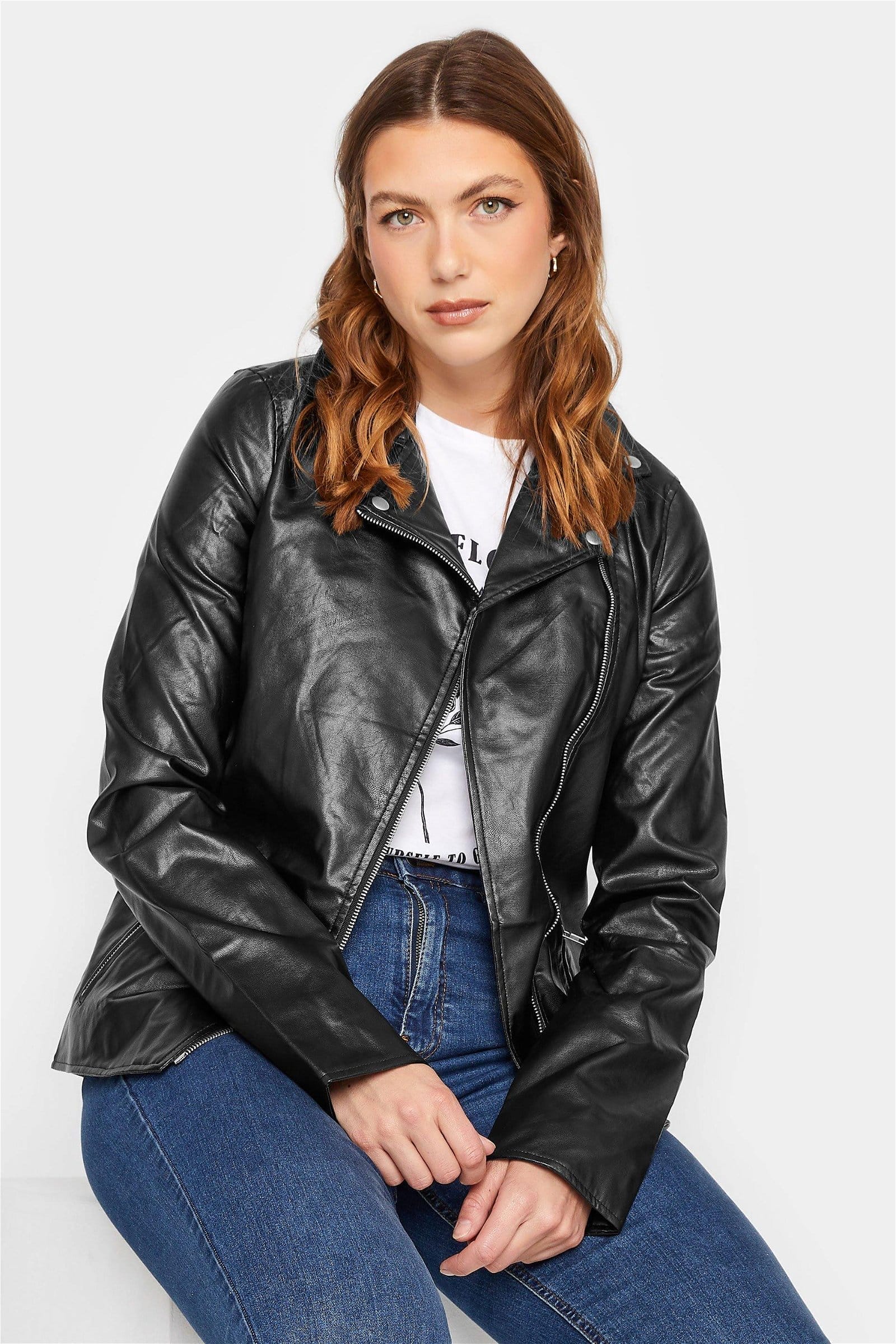 Tall Faux Leather Biker Jacket