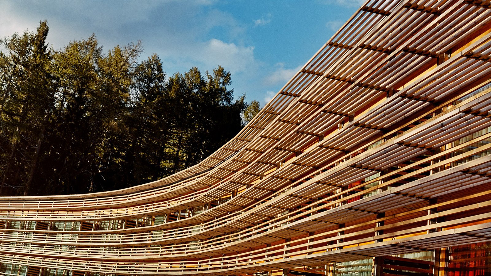 Wooden exterior of a mountain resort