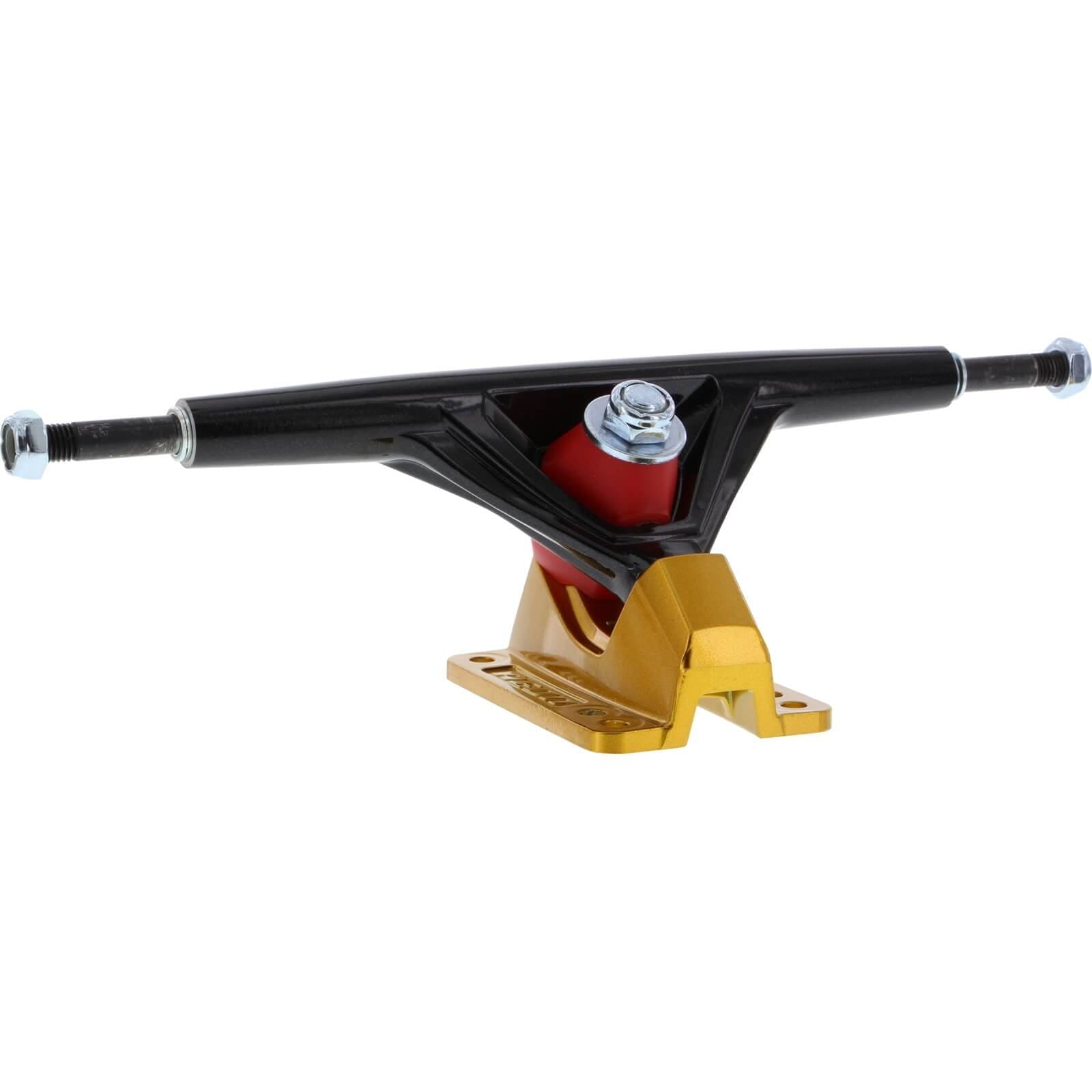 Seismic Skate Systems 180mm Aeon 30 Degree Hollow Black / Gold Skateboard Reverse Kingpin Trucks - 7.0