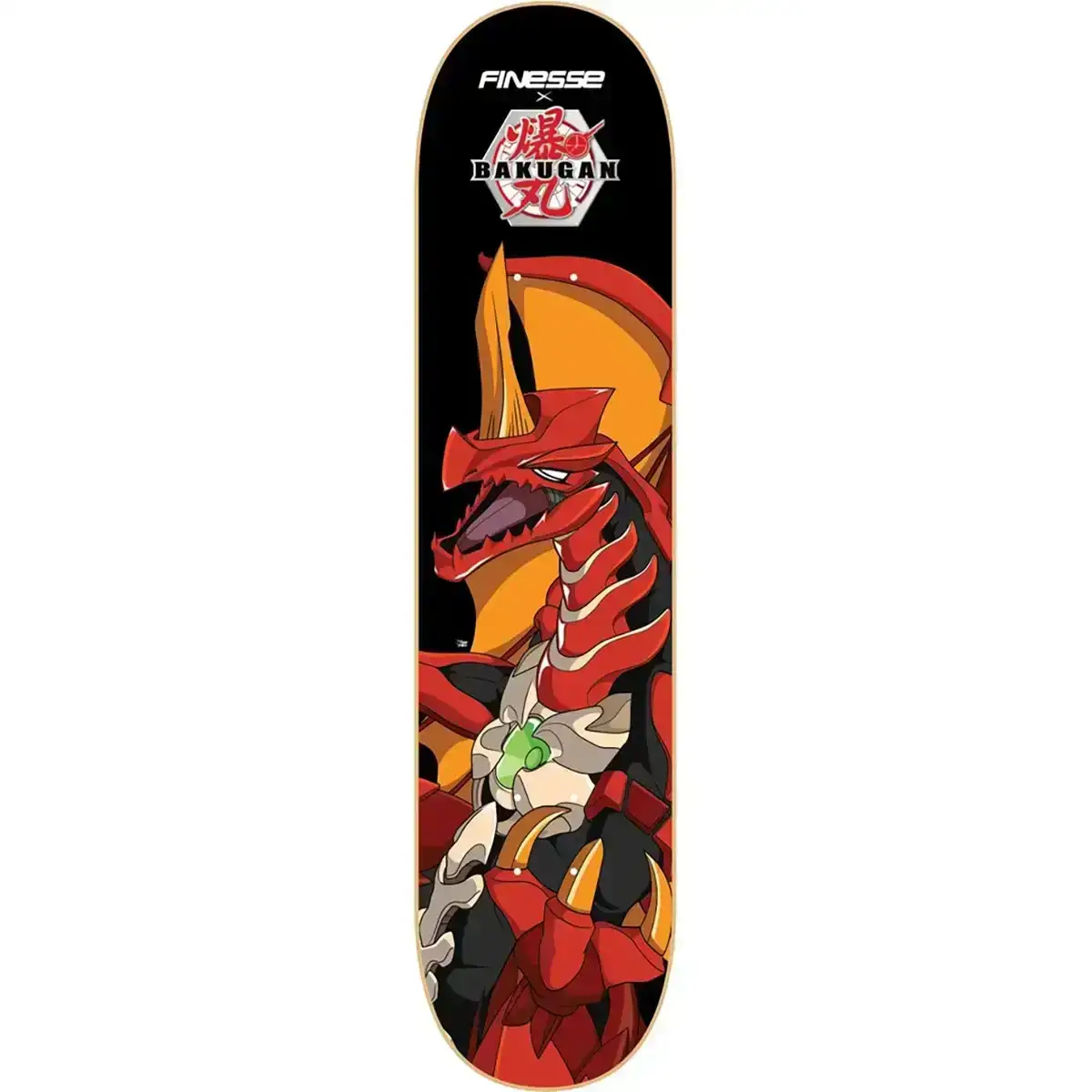 Finesse Skateboards Bakugan Dragonoid 2 Black / Red Skateboard Deck - 8.25