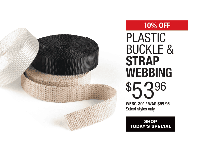 10% Off Plastic Buckle & Strap Webbing