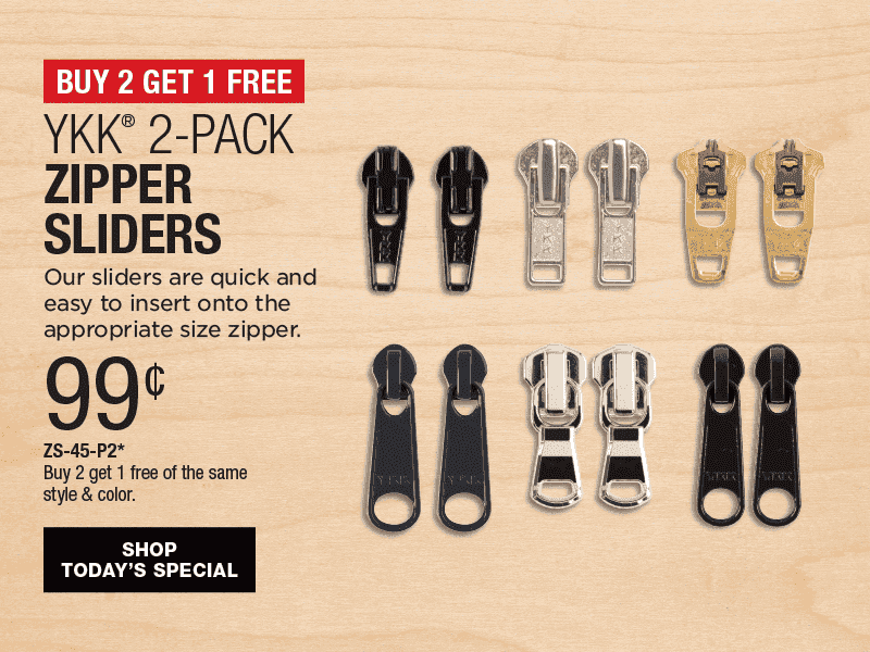 Buy 2 Get 1 Free - YKK® Zipper Sliders