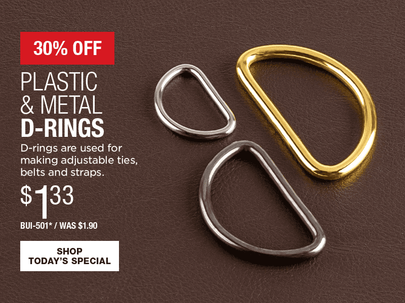 30% Off Plastic & Metal D-Rings