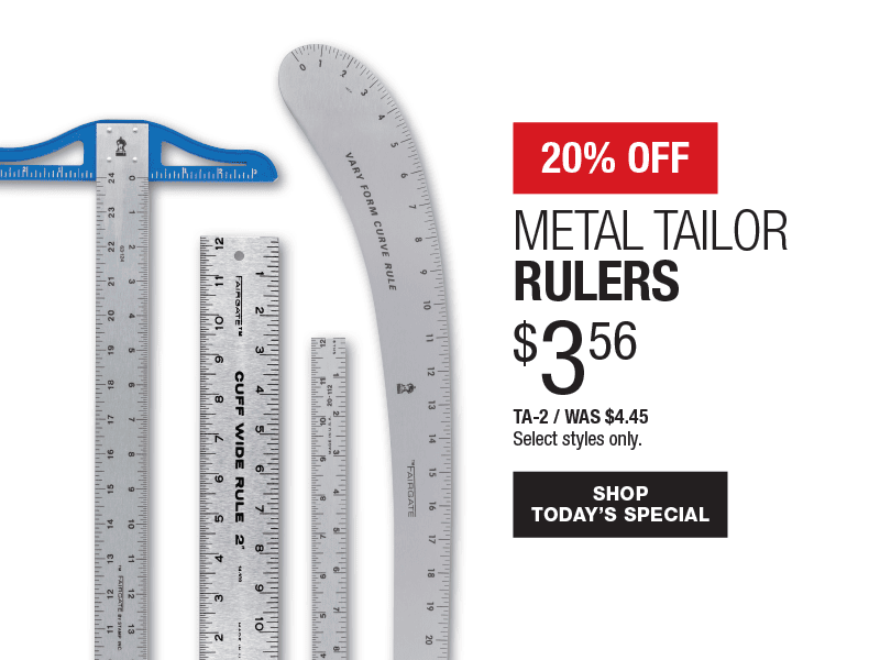 20% Off Metal Tailor Rulers