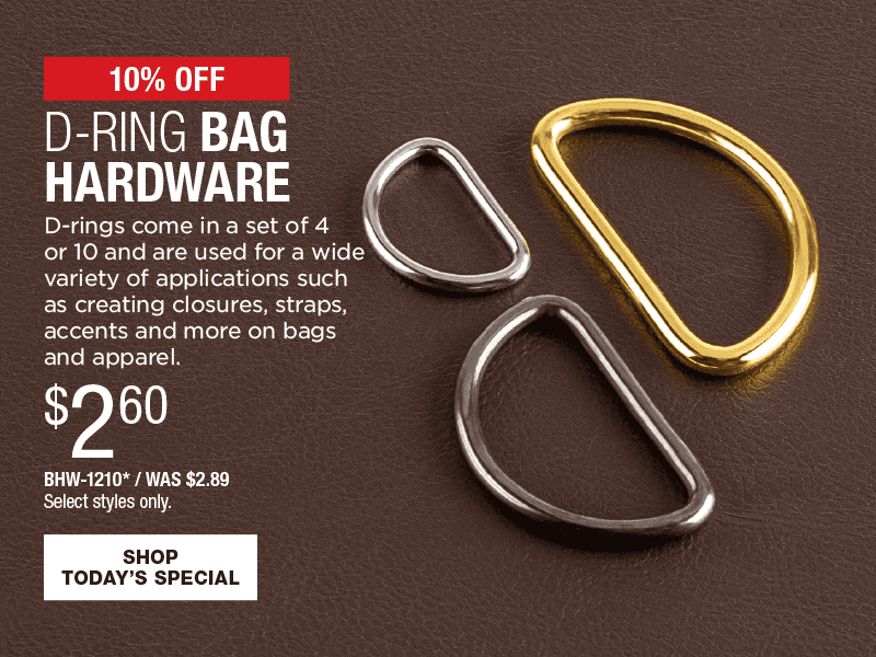 10% Off D-Ring Bag Hardware