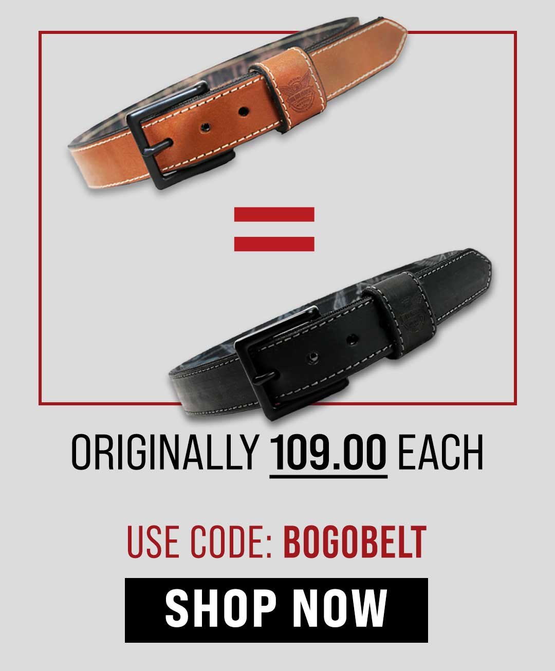 Get 2 Leather Gun Belts for \\$99