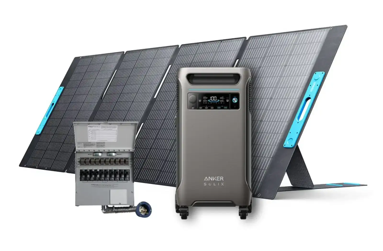 Image of Anker SOLIX F3800 + Transfer Switch Kit + PS400 Solar Panel 400W