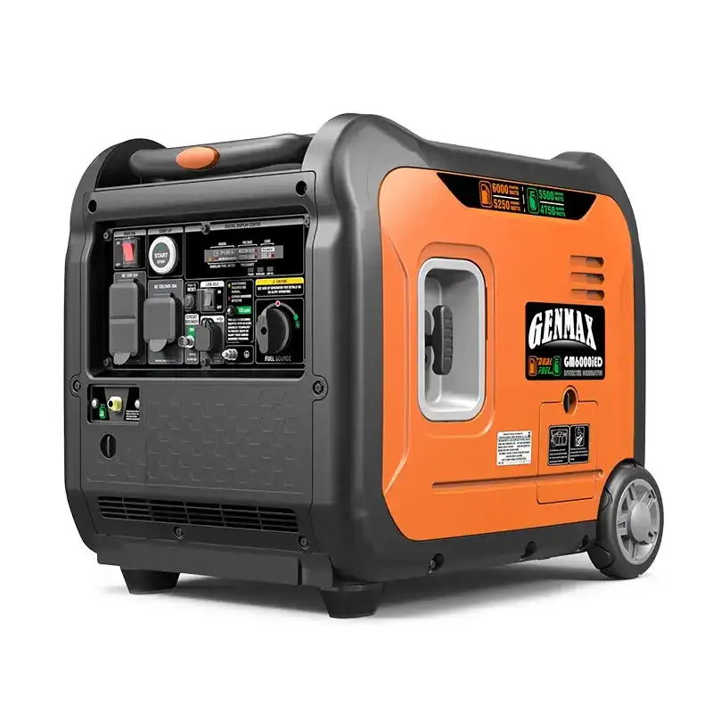 Image of Genmax GM6000iED Portable Inverter Generator, 6000W Super Quiet Dual Fuel Portable Engine