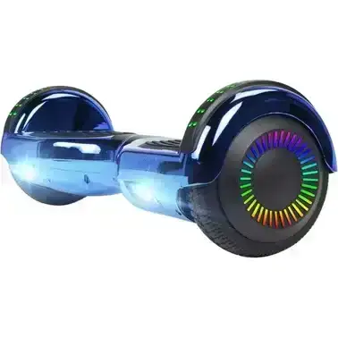 Image of GlareWheel Hoverboard with Lights and Bluetooth Speaker - Blue