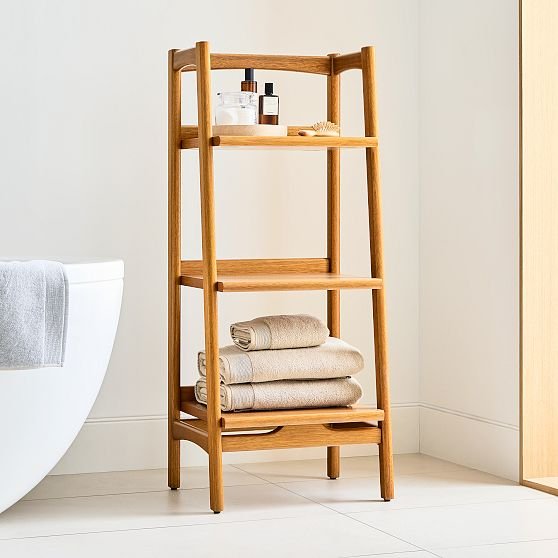 Mid-Century Bath Ladder Storage