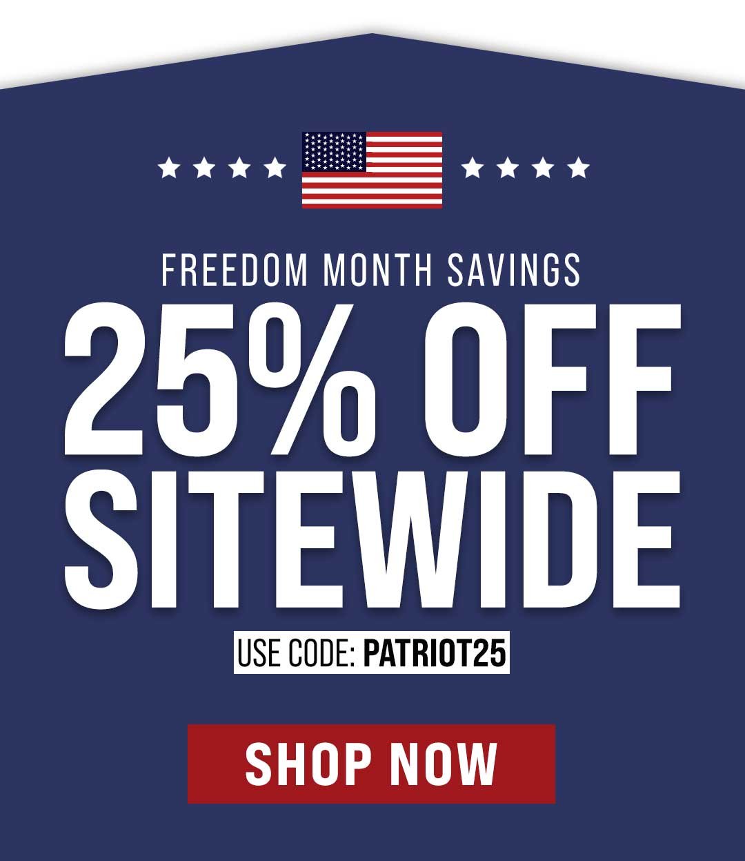 25% OFF Sitewide all month long