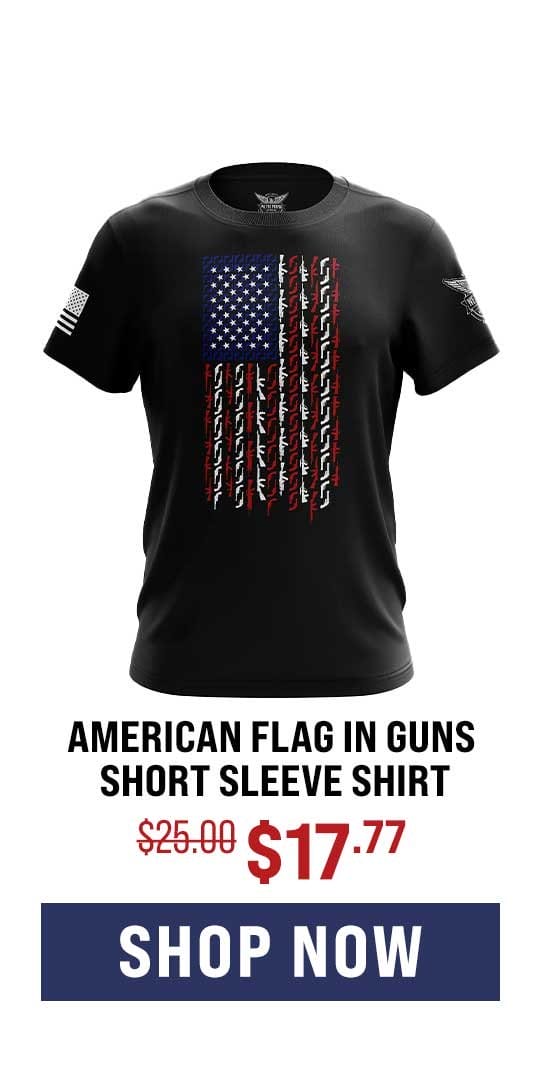 American Flag in Guns Tee