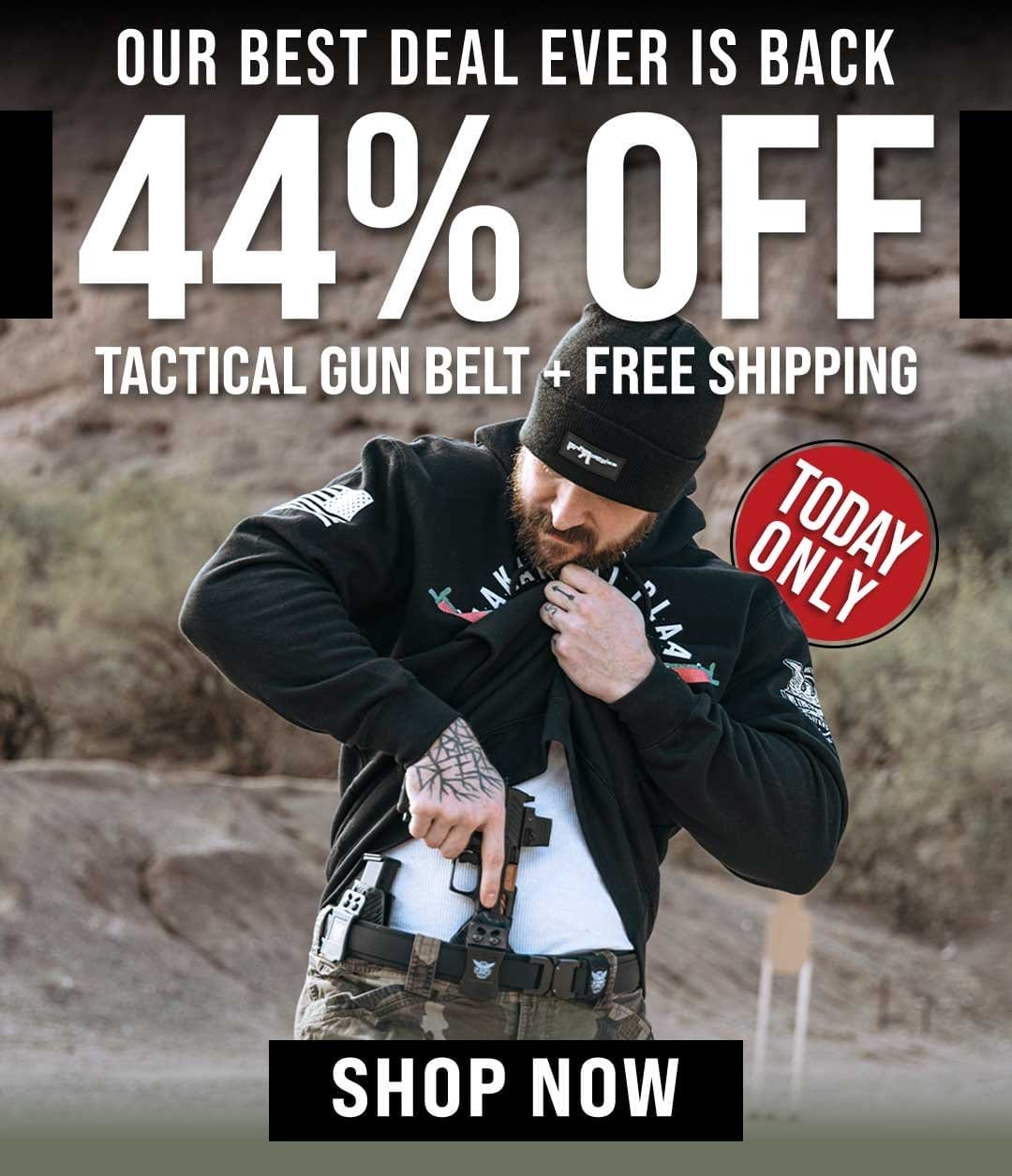 44% OFF Tactical Gun Belt + Free Shipping