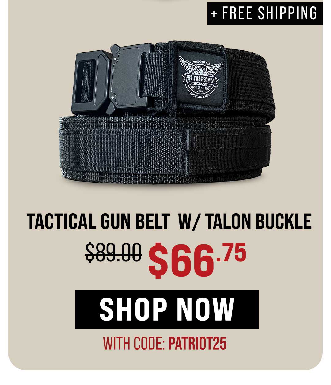 Tactical Gun Belt w/ Talon Buckle