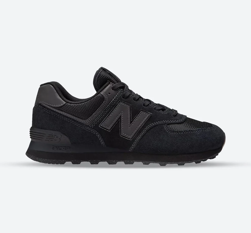Image of Men's Wide Fit New Balance ML574EVE Running Trainers - Exclusive - Black ENCAP