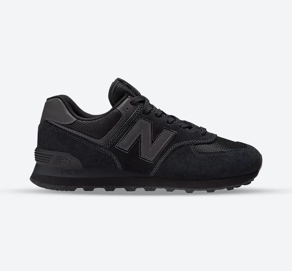 Image of Men's Wide Fit New Balance ML574EVE Running Trainers - Exclusive - Black ENCAP