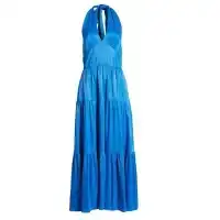 Nordstrom Tiered Satin Halter Maxi Dress