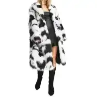 Reclaimed Vintage Cow Print Faux Fur Coat