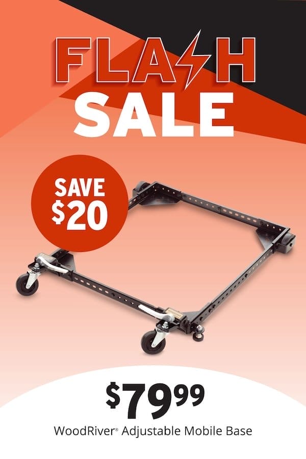 SHOP NOW - FLASH DEAL SAVE \\$20 WOODRIVER® ADJUSTABLE MOBILE BASE - VALID TODAY ONLY JANUARY 24, 2024