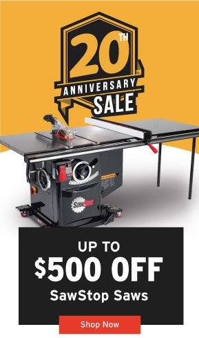 Up To \\$500 Off SawStop Saws