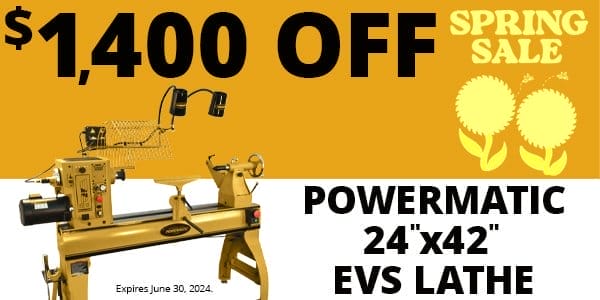 SHOP NOW - \\$1,400 OFF POWERMATIC® 24" X 42" EVS LATHE W/LAMP KIT MODEL 1794224K