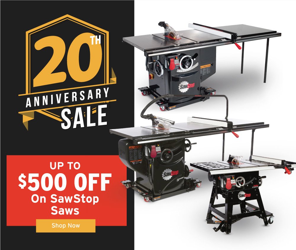 Up To \\$500 Off SawStop Saws