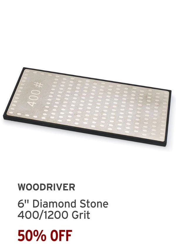 50% Off - WoodRiver® 6" Diamond Stone - 400/1200 Grit