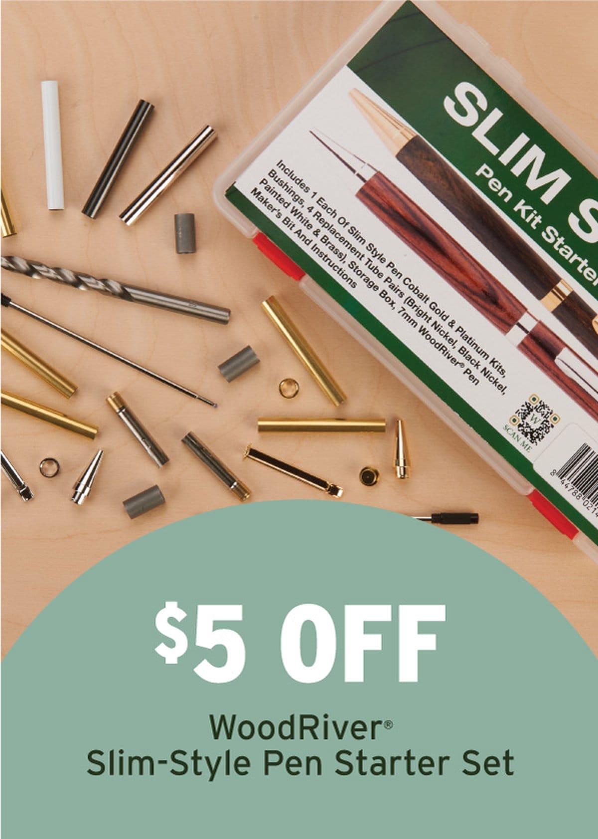 \\$5 Off WoodRiver Slim-Style Pen Starter Set