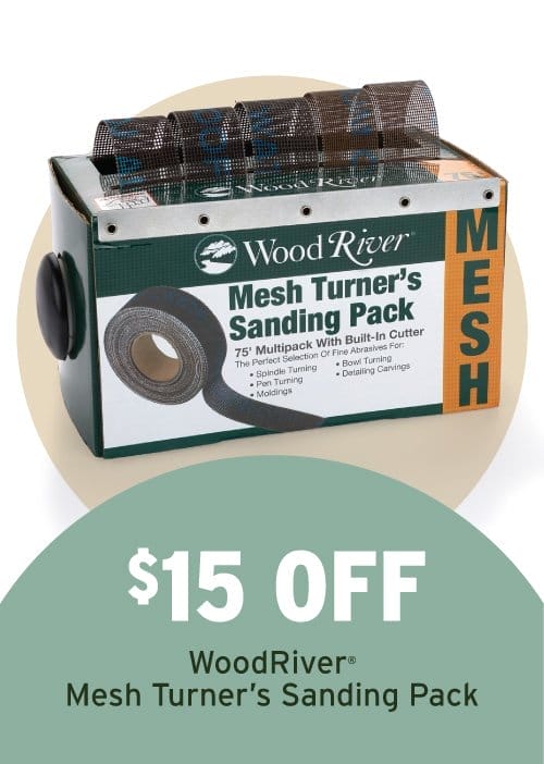 \\$15 off WoodRiver Mesh Turner's Sanding Pack