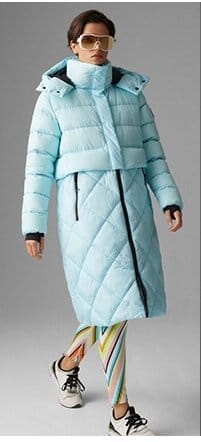 Alba down coat in Ice blue