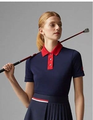 Carole Functional polo shirt in Navy blue/Red