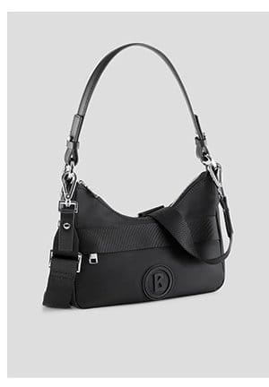 Nylon shoulder bag in Black