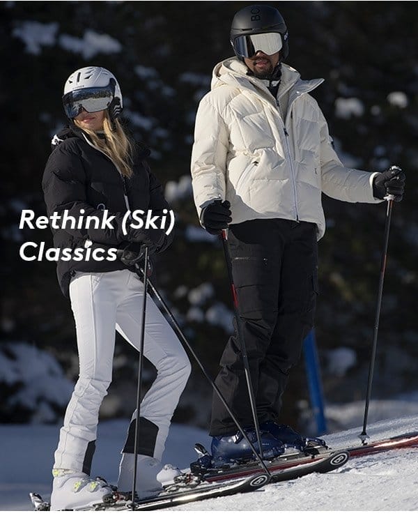 Wardrobe classics, reworked for the slopes: function and style combined in winter classics.