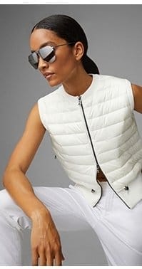 Allisa Hybrid knitted vest in Off-white