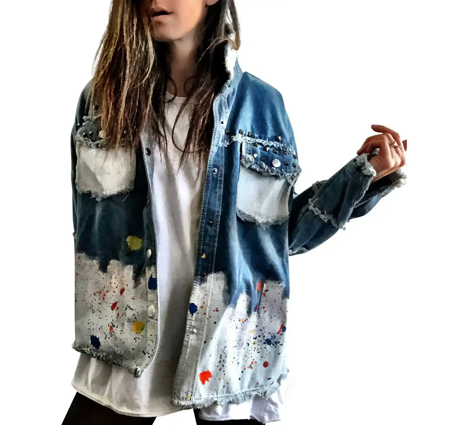 Image of 'SPLATTERED' DENIM JACKET