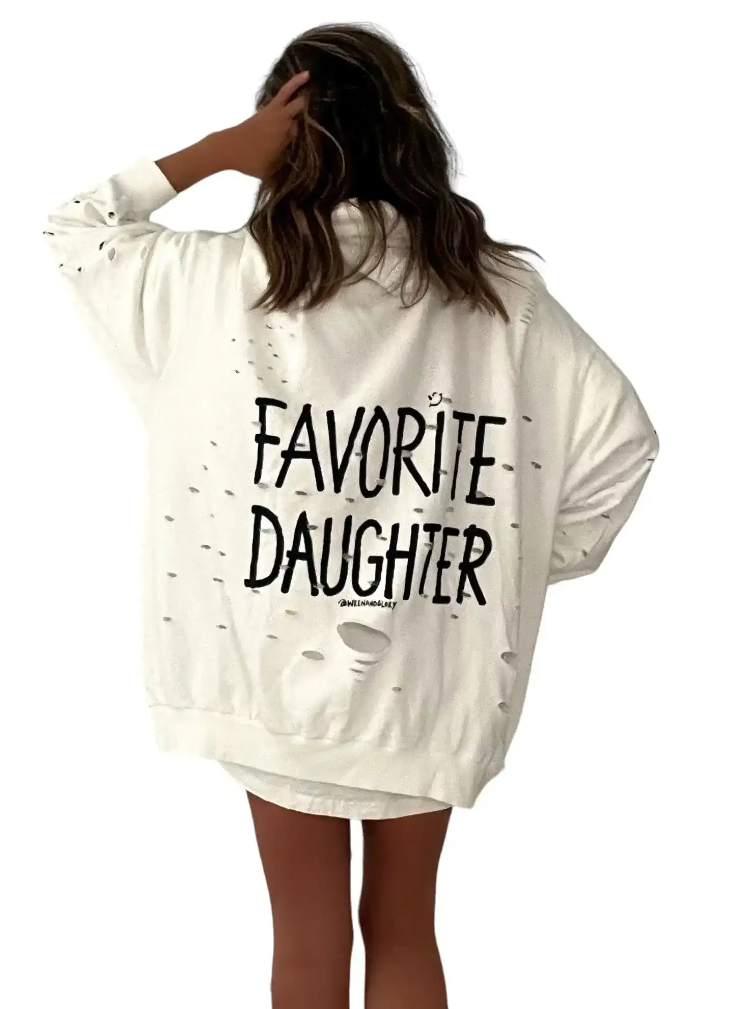 Image of 'Fav Daughter' Painted Hoodie