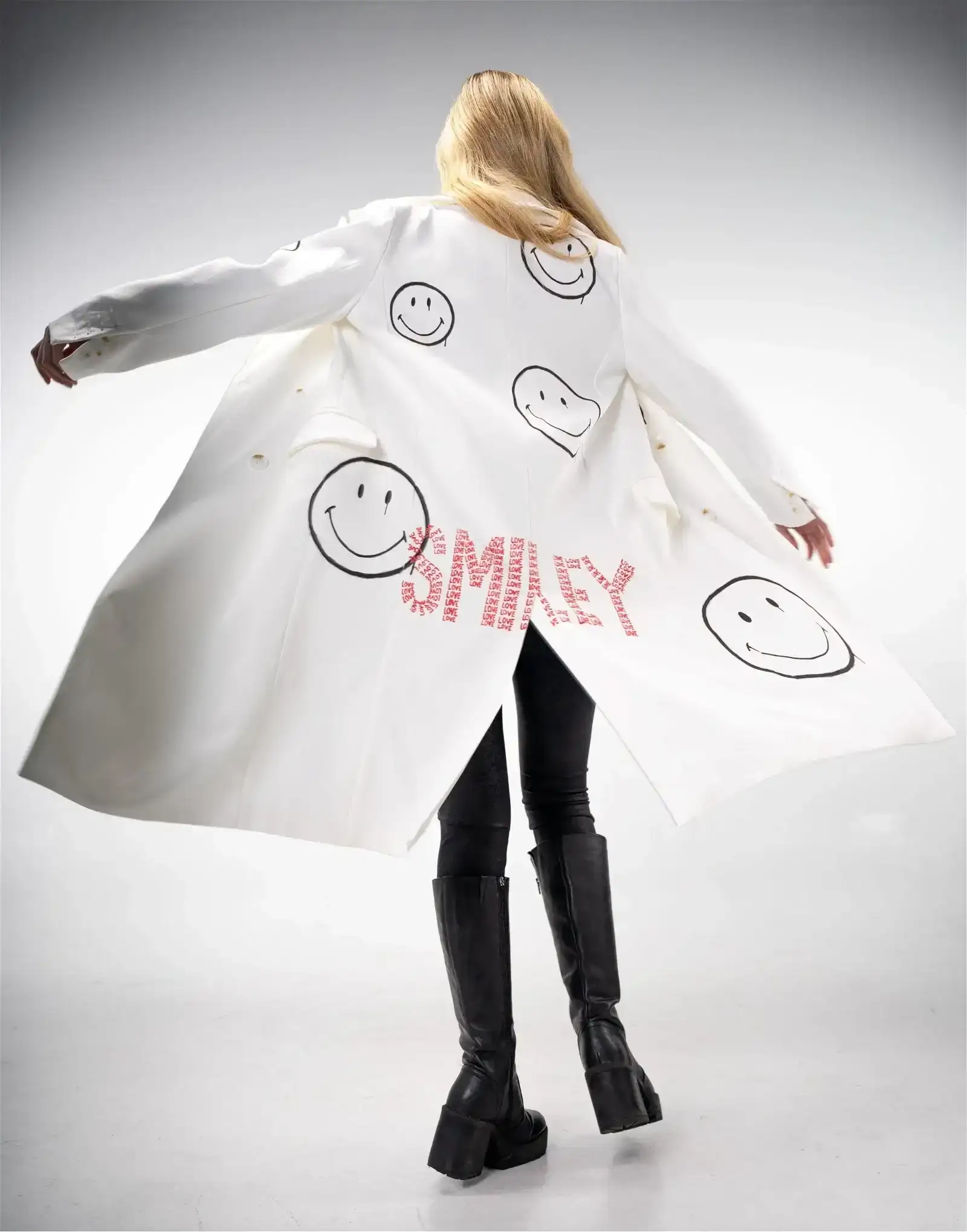 Image of 'The Smiley Blazer' Painted Coat