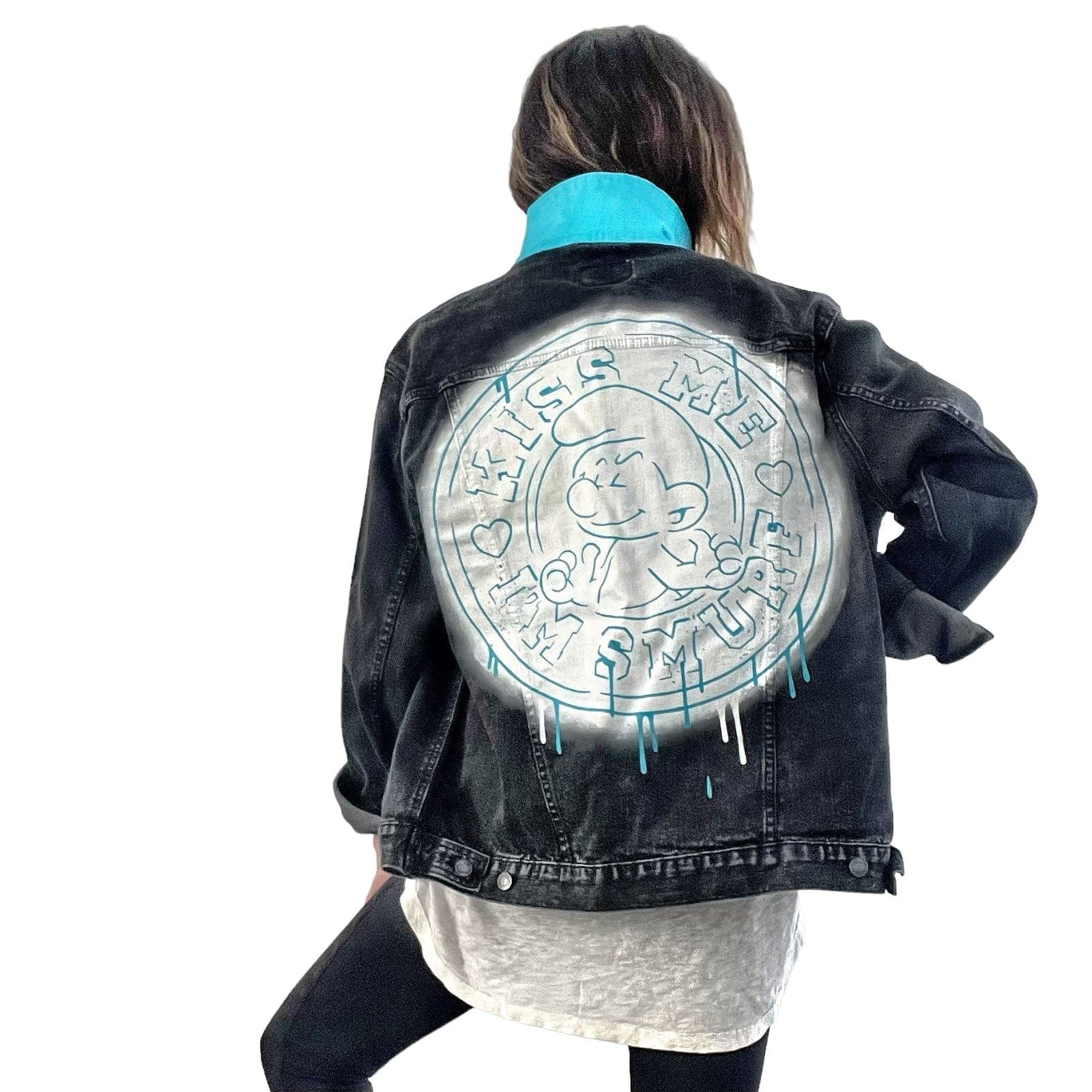 Image of WG x Smurfs 'Im Smurf' Denim Jacket