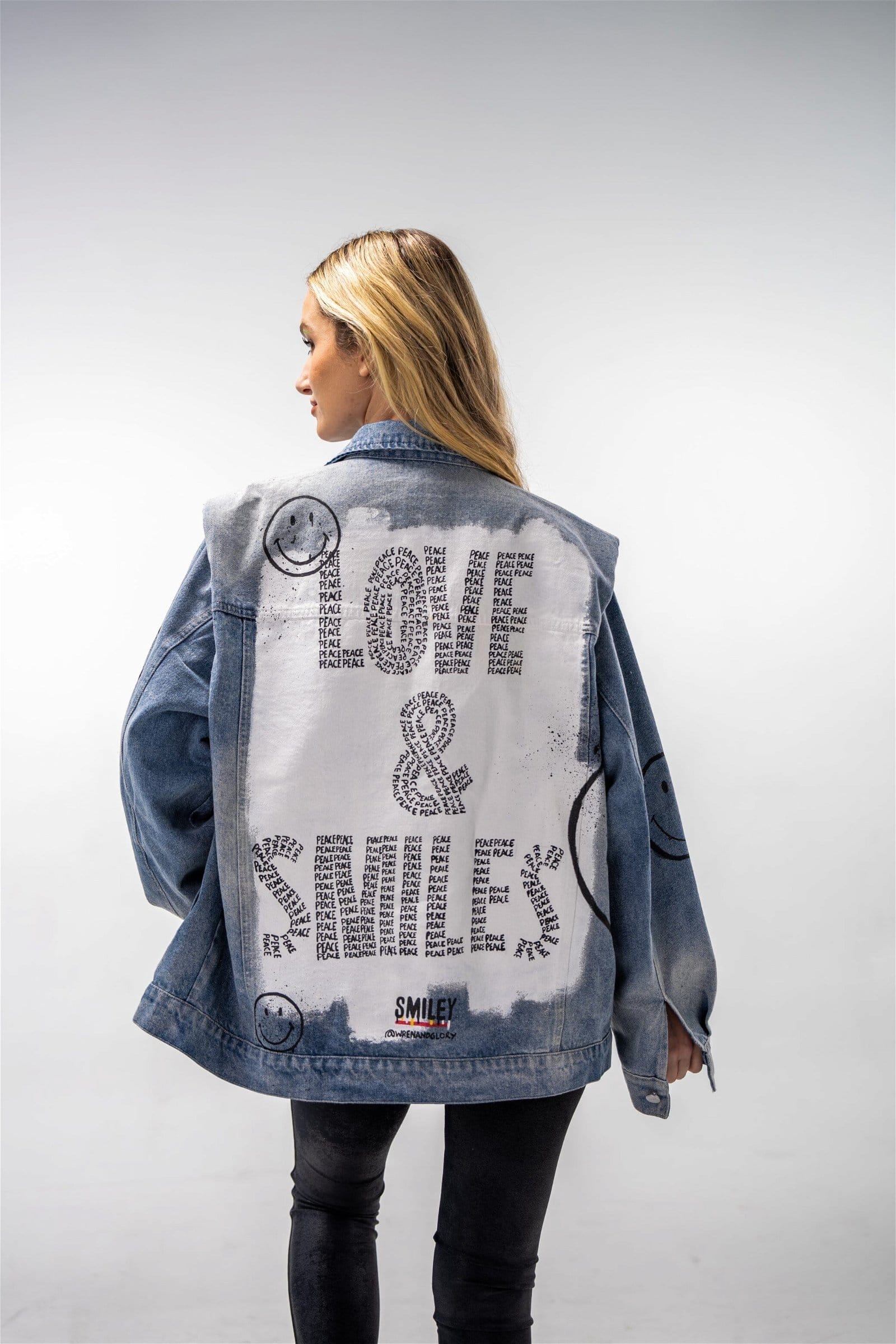 Image of 'The Smiley Denim' Painted Jacket