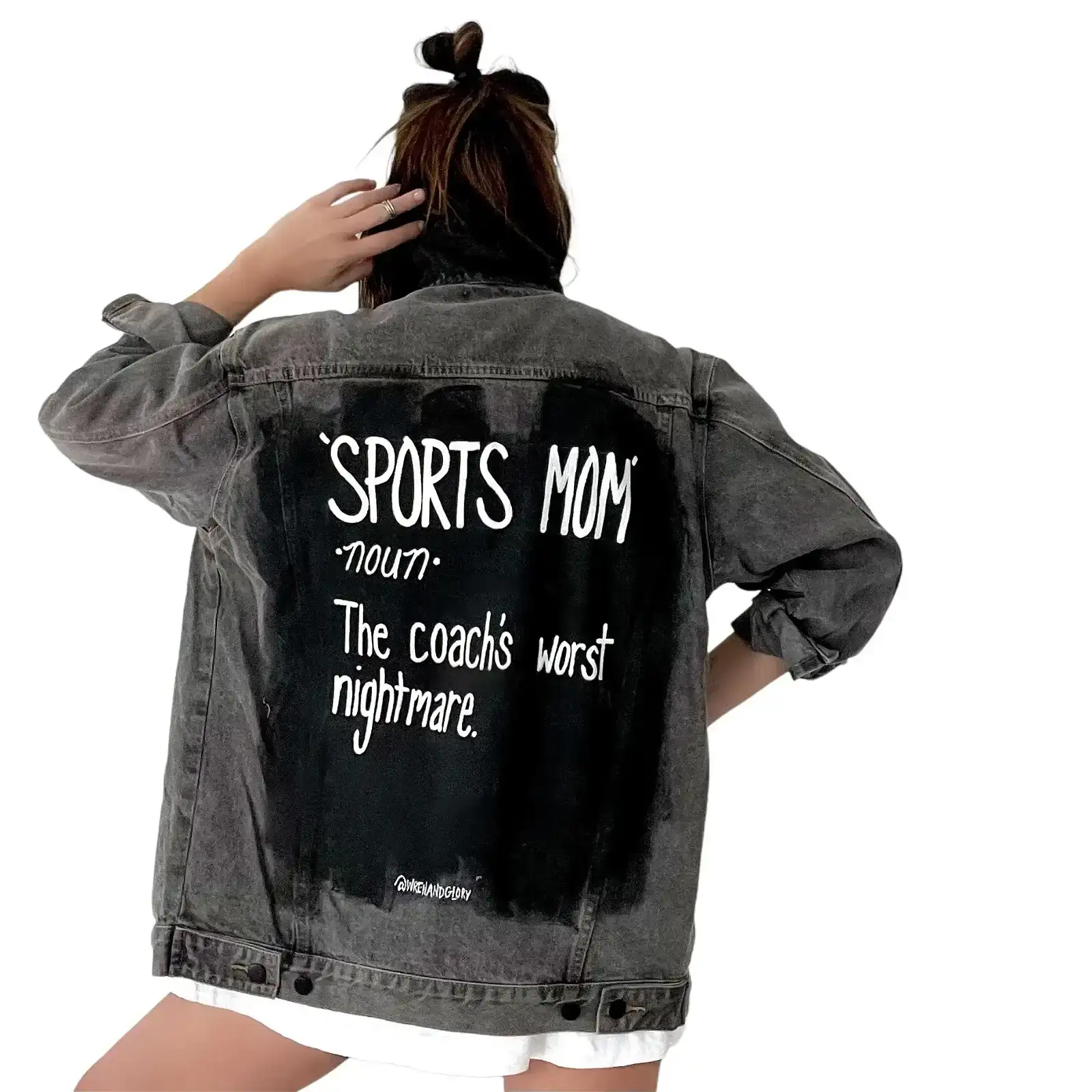 Image of 'Sports Mom' Denim Jacket
